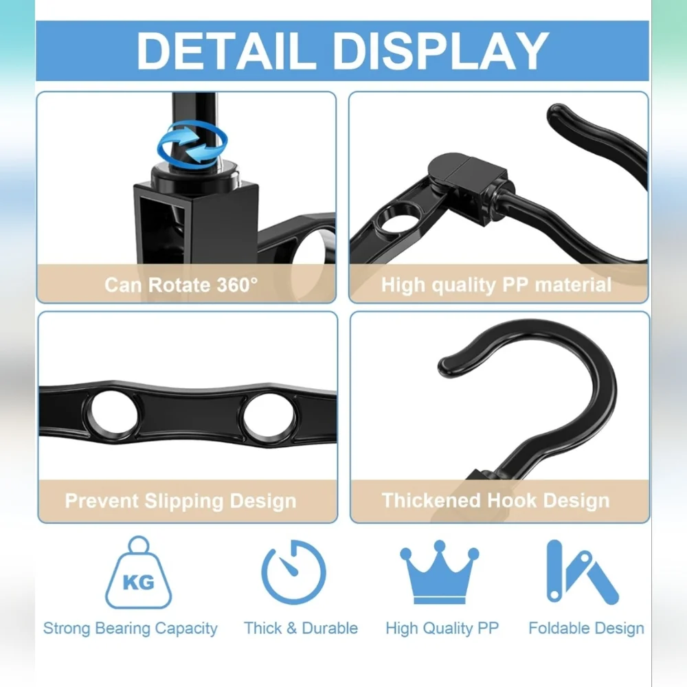 Space-Saving Black Closet Hangers (10)